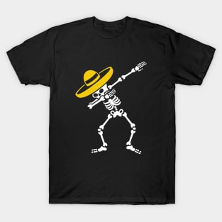 Dab Dabbing skeleton Sombrero Mexico Cinco de Mayo T-Shirt